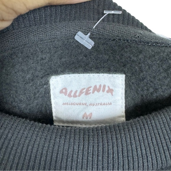 All Fenix Poppy Sweater Size M Zip Seam Raglan Sleeve Crewneck Vintage Black - Picture 13 of 14